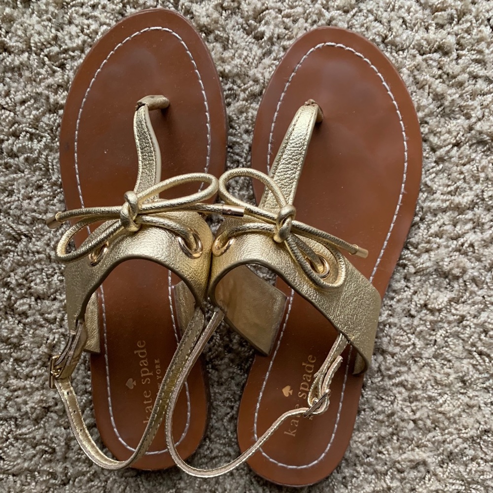 Kate Spade Gold Metallic Sandals